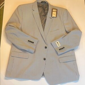 Haggar Men's Pinstriped Blazer - Blue/gray and White